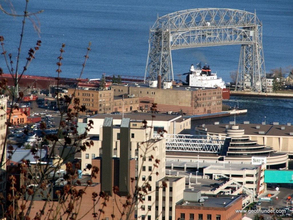 Taconite Loaded Ship Duluth MN Leaving Harbor Canal Park Geothunder Main