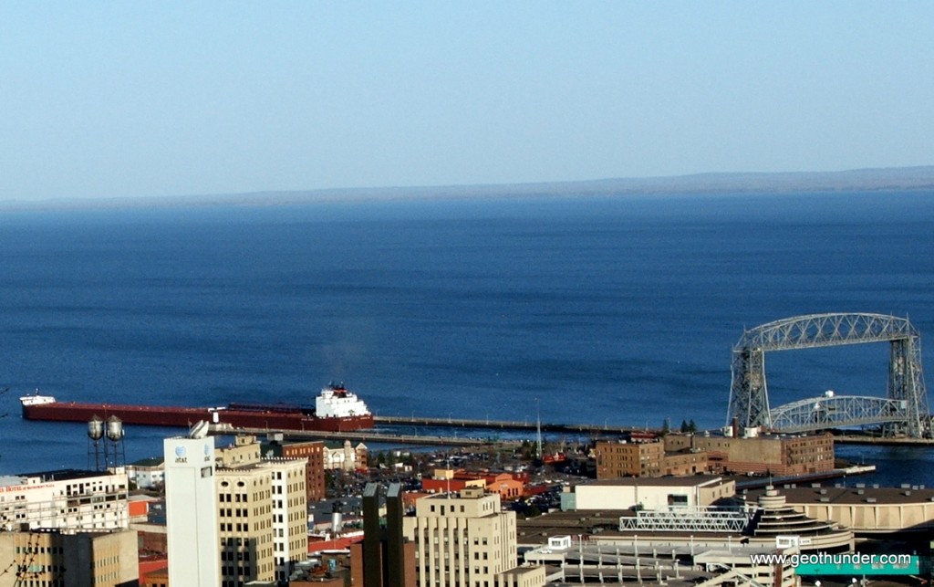Taconite Loaded Ship Duluth MN Leaving Harbor Geothunder Main